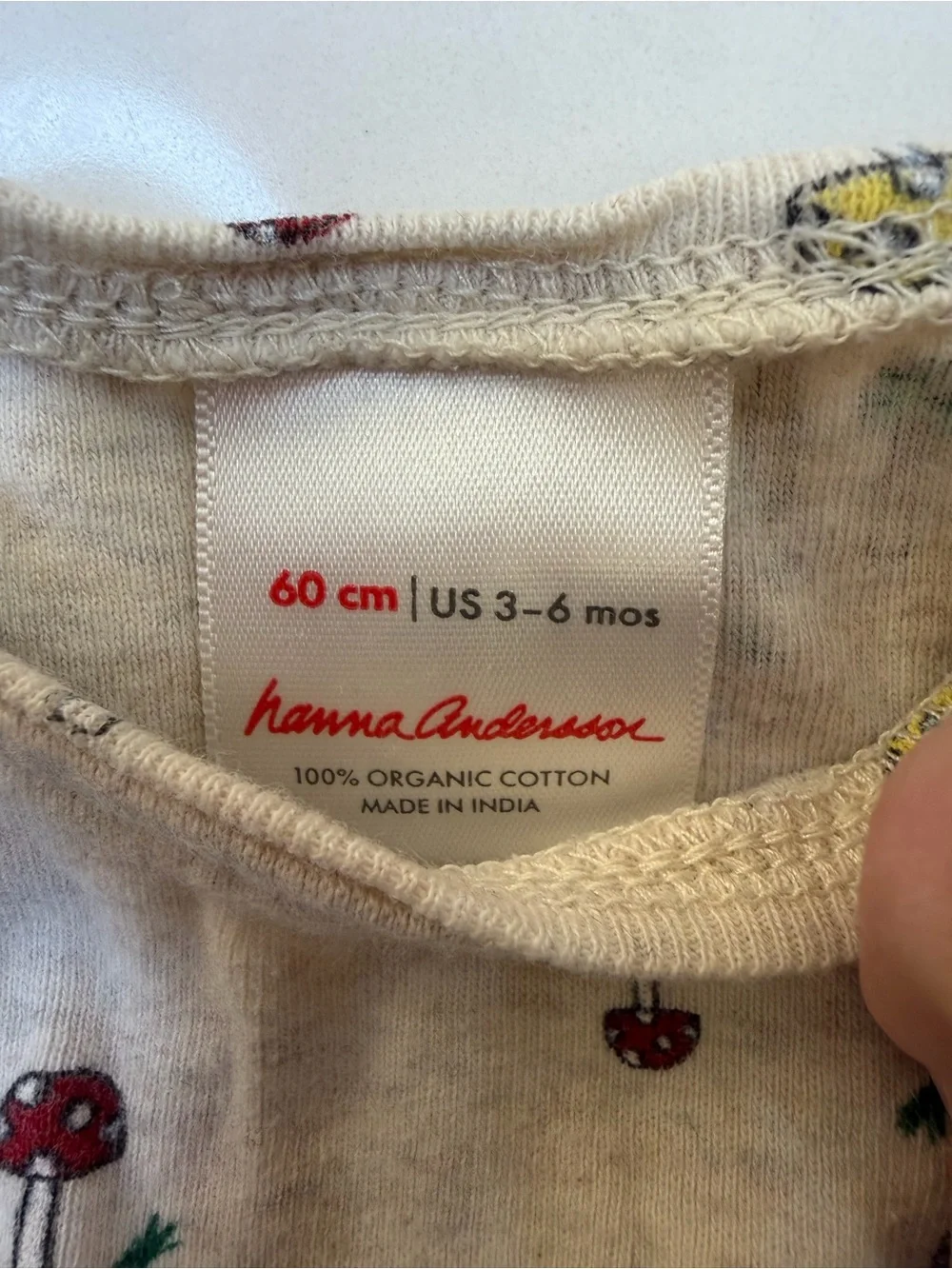 Hanna Andersson Baby Girl Mushroom Print Organic Cotton Bodysuit Dress 3–6M 60